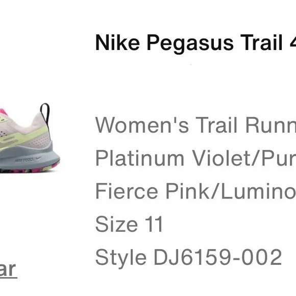 Nike Pegasus Trail 4 Women’s Size 11 - Picture 9 of 9
